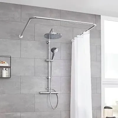 Immagine prodotto di ASTA PER TENDA DOCCIA E VASCA CROMO 2 lati - 90x90 cm
