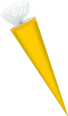 Produktbild von Bastel Schultüte / Länge: 70cm / rund / Farbe: gelb