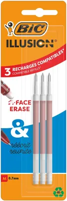 Productafbeelding van BIC, gelpennen, Illusion, 0,7 mm, rood, 3 stuks
