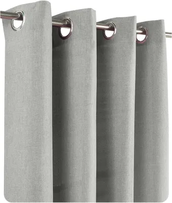 Produktbild von Vorhang silber 140x245 cm Ösen blickdicht Struktur Leinenoptik uni Gardine