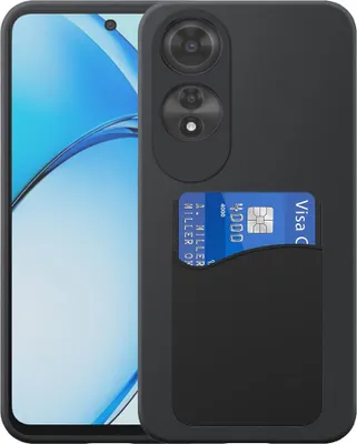 Produktbild von Geeignet für Oppo A60 4G Phone Case mit Silikon-Kartenhalter - Flexible Back Cover Case Silikon TPU mit Silikon Cardslot - Schwarz - Smartphonics