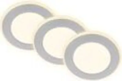 Produktbild von Briloner Gima 3er Set LED Einbaustrahler 230V, Nachtlichtfunktion, Flächen und Ringe sep. schaltbar, Speicherfunktion, Warmweißes Licht, Chrom-Matt, Ø9,3 x 3 cm