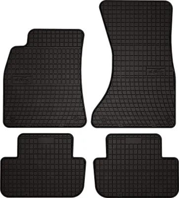 Produktbild von Gummifußmatten passend für Audi A4 B8 (Limousine, Kombi, Avant, Allroad, Bj. 2007-2015) – schwarz, passgenau, mit Befestigungen set 4 Stk. - Gummi-Automatten