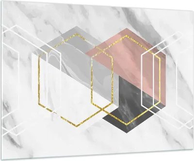 Produktbild von Bilder auf glas - Einteilig - Zahlen Weiß Golden - 100x70cm - Glasbilder - Wandbilder - Bilder - zum Aufhängen bereit - Wanddekoration aus Glas - Glas Bilder - Wandbild auf Glas - GAA100x70-5087