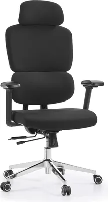 Produktbild von hjh OFFICE Profi Bürostuhl Ergomy F 2 Ergonomischer Schreibtischstuhl mit Armlehnen (höhenverstellbar) Stoff Schwarz Drehstuhl für Büro, Zuhause