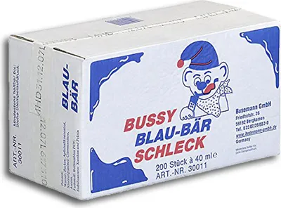 Produktbild von Bussy Schleck Drinks Blau Bär Waldbeer blau 200er Pack (200 x 40ml)