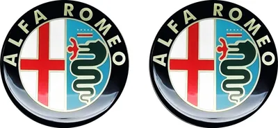 Obrázek produktu pro Samolepky Alfa Romeo, 3D, oficiální staré logo, průměr 21 mm, 2 kusy