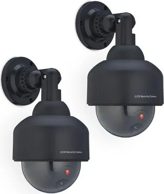 Produktbild von Schwarze Kamera-Attrappe, gewölbte Form, 2er-Set