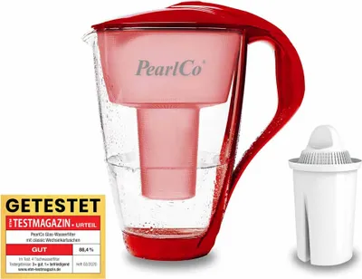 Produktbild von PEARLCO 235019 Glas-Wasserfilter inkl. 1 Kartusche Rot