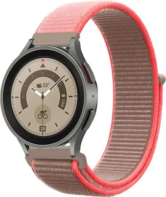 Produktbild von Strap-it Samsung Galaxy Watch 5 Pro Nylonarmband (Neonpink)