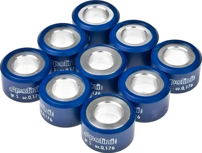 Obrázok produktu pre Sada závaží pre variátor Polini Super Speed, rozmer 19 x 12 mm, hmotnosť 6,1 g, obsahuje 9 kusov