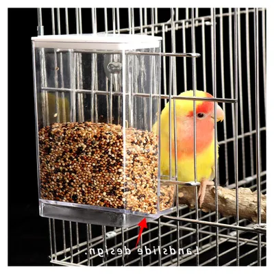 Produktbild von Automatischer Futterspender für Vögel, Vogelfutterhaus für Papageien, Futterautomat für Vogelkäfige, Futterspender für Wellensittiche, Kanarienvögel, Finken und Sittiche, 1 Stück