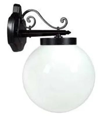 Zdjęcie produktu dla Lampa z wyprofilowanym ramieniem, model Sfera – 100 W, IP44, wymiary: 290 x 383 mm (wysokość), kolor czarny