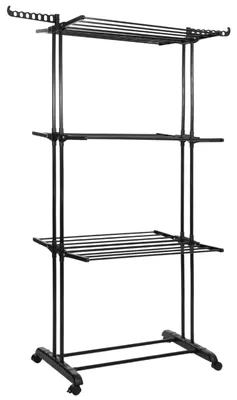 Productafbeelding van Wasrek - Droogtoren - Droogrek - 4 - Etages - Inklapbaar - Inclusief- Wielen - Draaibaar - 180x75,5x49 cm