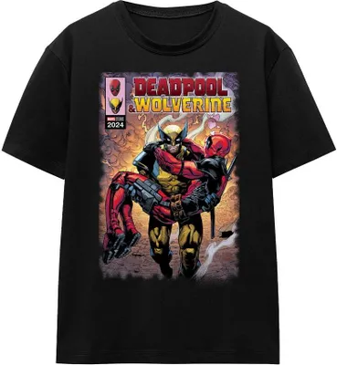 Obrázek produktu pro Deadpool & Wolverine - Tričko "Wolverine Saves Deadpool" pro muže a ženy Uni TV17267 (M) (Schwarz)