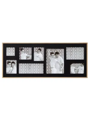 Produktbild von Walther, YP899B,Double Galerierahmen für 8 Fotos, natur/schwarz