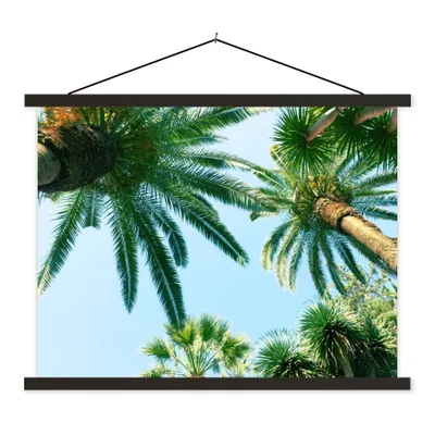 Produktbild von MuchoWow® Textilposter Palmwedel - Himmel - Sommer - Tropisch 150x113 cm mit schwarzem Rahmen - Wohnzimmer
