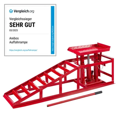 Image de AREBOS Rampe d'accès pour voitures Plate-forme de levage 2 t | Réglable en hauteur 270-375 mm | Simple