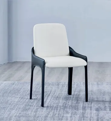 Produktbild von Moderner Weiß-Schwarzer Esszimmer Stuhl Designer Esszimmer Möbel Stuhl