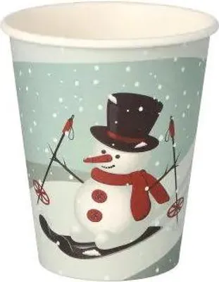 Produktbild von 50 Trinkbecher, Pappe "To Go" 0,2 l Ø 8 cm · 9,2 cm "Snowtime"