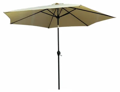 Obrázok produktu pre slnečník, trhový slnečník, 270x270 cm, slnečník s ručnou páčkou, záhradný slnečník, vodotesný, ochrana pred UV žiarením, slnečník na terasu, farba: béžová