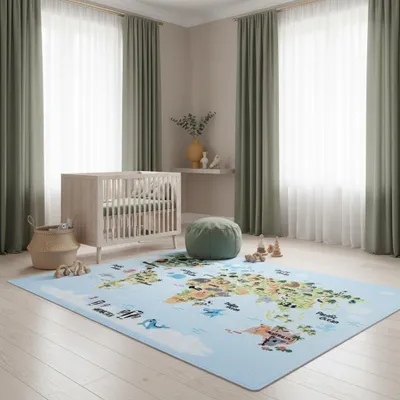 Teppich Kinder Flachgewebe Weltkarte mit Tieren Polyamid rutschfest Kinderzimmer_Läufer_#sku_BARKPLAY801202917BLUE-BARKPLAY1001502917BLUE-BARKPLAY1201702917BLUE-BARKPLAY1402002917BLUE-BARKPLAY1602302917BLUE#