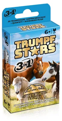 Produktbild von Kartenspiel Trumpfstars Pferde und Ponys 3 in 1 Quartettspiel ab 6 Jahren für 2+ Spieler
