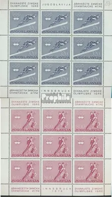 Produktbild von Briefmarken Jugoslawien 1976 Mi 1630Klb-1631Klb Kleinbogen (kompl.Ausg.) postfrisch Olympische Winterspiele