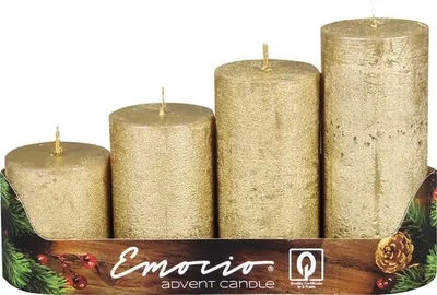 Immagine prodotto di Candele dell'Avvento Rustico in metallo d5x6/8/10/12cm 4pz