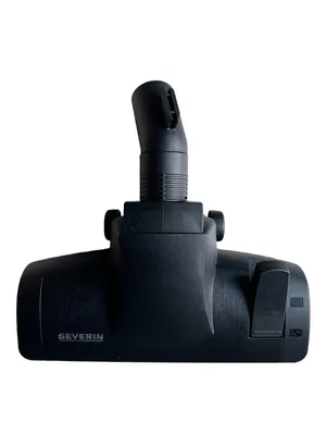 A black vacuum cleaner floor head is shown against a white background.