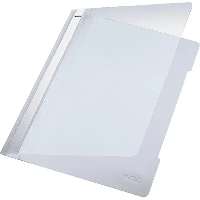 Image de Chemise Leitz A4, couverture transparente, film PVC, zone d'étiquetage, capacité 250 feuilles, blanche