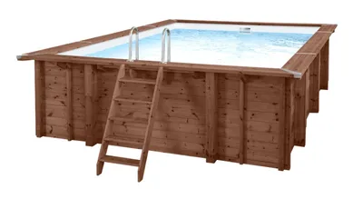 Produktbild von Interline Sumatra Rechteck 6 x 3 m inkl. Zubehör, Gerahmter Pool, Kind & Erwachsener, Leiter, Braun, 1030 kg