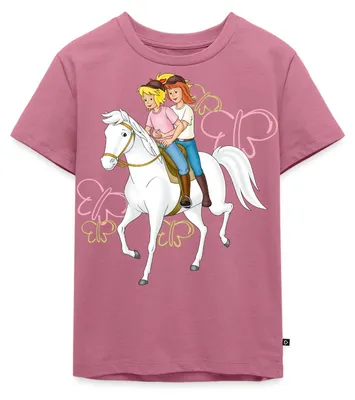 Produktbild von Spreadshirt Bibi Und Tina Reiten Auf Stute Sabrina Kinder Premium T-Shirt, 134/140 (8 Jahre), Mauve