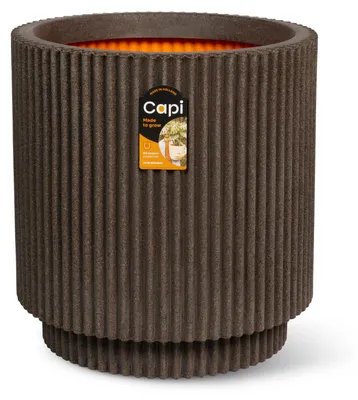 Produktbild von Capi Europe - Gefäß zylinder Groove NL - Dunkelbraun - 41x43 - KGVDB883