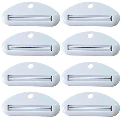 Produktbild von Ibenzoa® Tubenpresse-Set – 8 weiße Kunststoff‑Quetscher für Zahnpasta & Cremes, Tubenausdrücker für Bad, Küche und Hobby