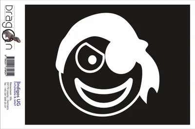 Produktbild von Aufkleber / Autoaufkleber - JDM / Die cut / Auto / OEM - pirates emoticons 210x210mm weiß - Heckscheibe / Heckscheibenaufkleber