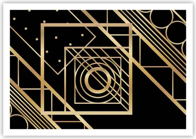 Produktbild von Poster - Poster ohne Rahmen - Abstraktion Quadrat Gold - 100x70 cm - Wand Bild - Wanddeko - Wandbilder - Kunstposter - Wandposter - Bilder - Kunstdruck - Wanddekoration - Wandbild - P2XAA100x70-4375