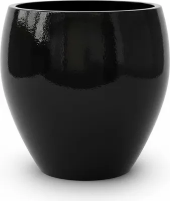Produktbild von Provencelia Keramik Pflanzkübel Lafontaine Schwarz, Ø28 x H32 cm, frostbeständig, handgefertigt, glasiert, Outdoor, Garten, Terrasse, winterfest
