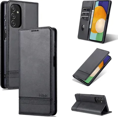 Produktbild von Galaxy M52 5G Leder Hülle, Klapphüllen Brieftasche Magnetverschluss Ständer Schutzhülle für Samsung Galaxy M52 5G Schwarz