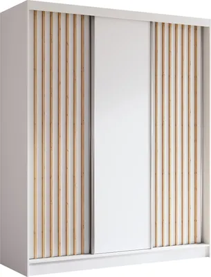 Produktbild von AX LIVING Cabinio Schwebetüren Kleiderschrank Weiß mit Artisan 180cm