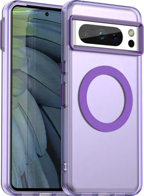 Image de Étui magnétique pour Google Pixel 8 Pro, étui antichoc fin, mat et translucide Violet