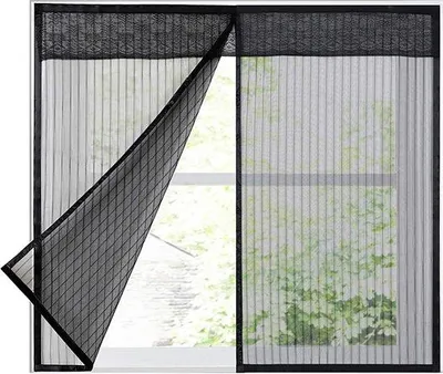 Produktbild von Famanu Mückenschutznetz für Fenster - magnetisch, Schwarz, 80 x 120 cm