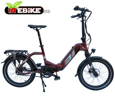 Produktbild von 20 Zoll ECOFOLD BFM210 E-bike 3-Gang Automatik Carbon-Riemen BaFang Mittelmotor 250W 562 Wh Faltrad Klapprad  bordeaux rot