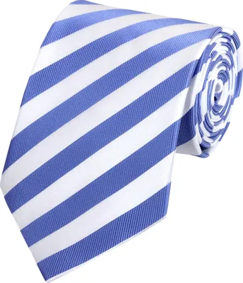 Produktbild von Fabio Farini - 1 Stück gestreifte Herren Krawatte - Tie mit Streifen in 6cm oder 8cm Breite Breit (8cm), Royalblau/Weiß