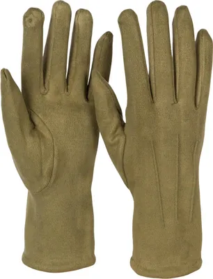 Produktbild von styleBREAKER Damen Touchscreen Handschuhe Einfarbig mit Ziernähten, warme Fingerhandschuhe, Winter 09010043