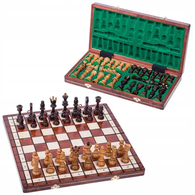 Produktbild von Square Senator II Holzschach 41x41 cm Kirschholzfiguren