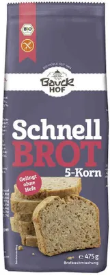 Produktbild von BrotBackmischung - Schnellbrot 5-Korn 475g 2er Pack