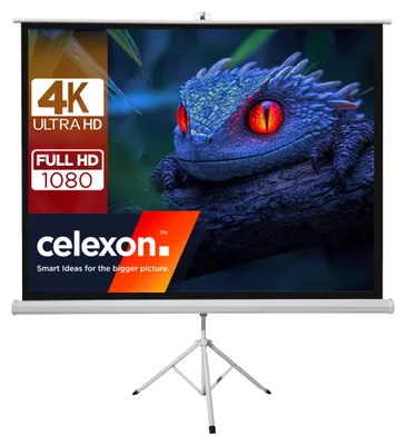 Produktbild von celexon basic Stativ-Leinwand 120" | 220x220 cm 1:1 | mobile transportable 4K, Full-HD Leinwand | Beamerleinwand mit Stativ für Heimkino- und Büropräsentationen | Blitzschneller Aufbau in 3 Schritten