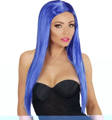 Produktbild von Blaue Glamour Perücke für Damen