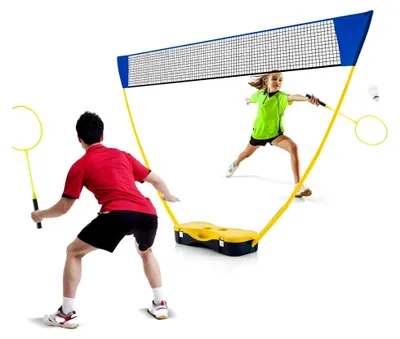 Produktbild von Tragbares Badminton-Set mit Netzständer und Zubehör